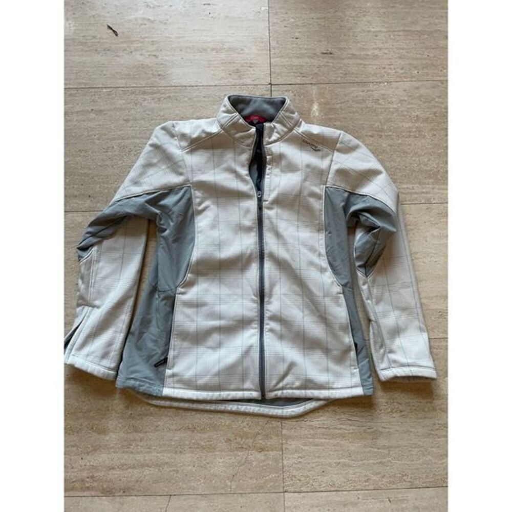 Soucony Light Gray Fleece-Lined Winter Jacket with Zip Pockets Size L